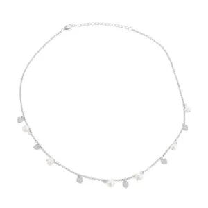 Classic Jewelry Sterling Silver FWP and Shiny Hearts Necklace