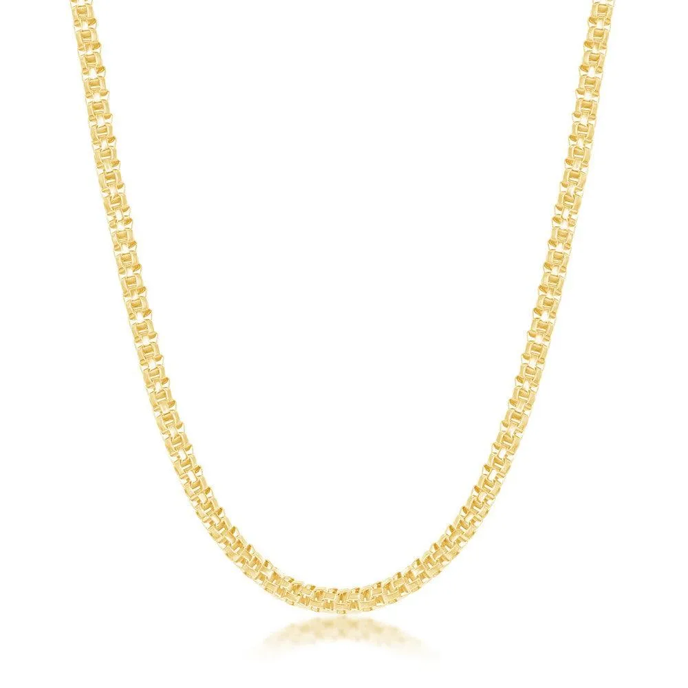 Classic Jewelry Sterling Silver Gold Plated 3mm Round Coriana Chain