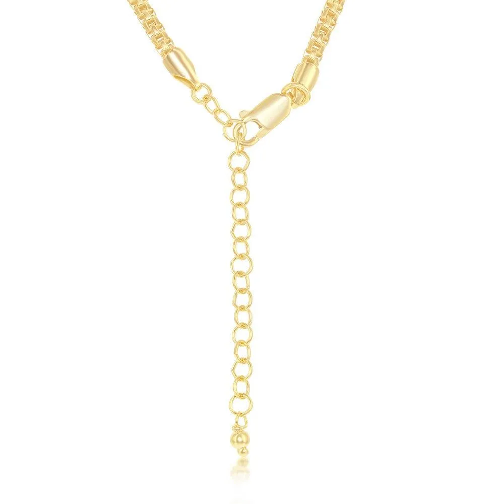 Classic Jewelry Sterling Silver Gold Plated 3mm Round Coriana Chain
