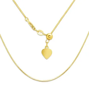Classic Jewelry Sterling Silver Gold Plated Adjustable Square Snake Chain