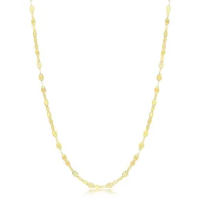 Classic Jewelry Sterling Silver Gold Plated Flat Mirror Oval Chain, 16"
