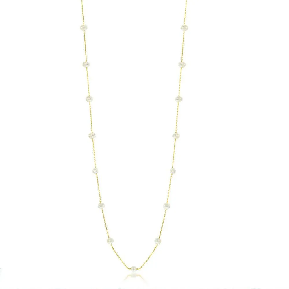 Classic Jewelry Sterling Silver GP Freshwater Pearls By The Yard Necklace