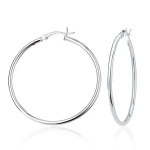Classic Jewelry Sterling Silver High-Polished Hoop Earrings, 2 x 45 mm