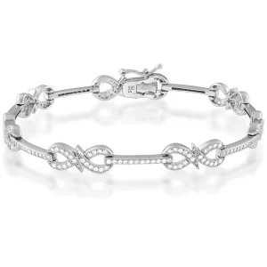 Classic Jewelry Sterling Silver Infinity Micro Pave Bracelet, 7"