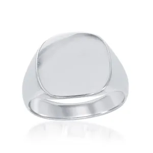 Classic Jewelry Sterling Silver Large Shiny Square Ring - W-1650