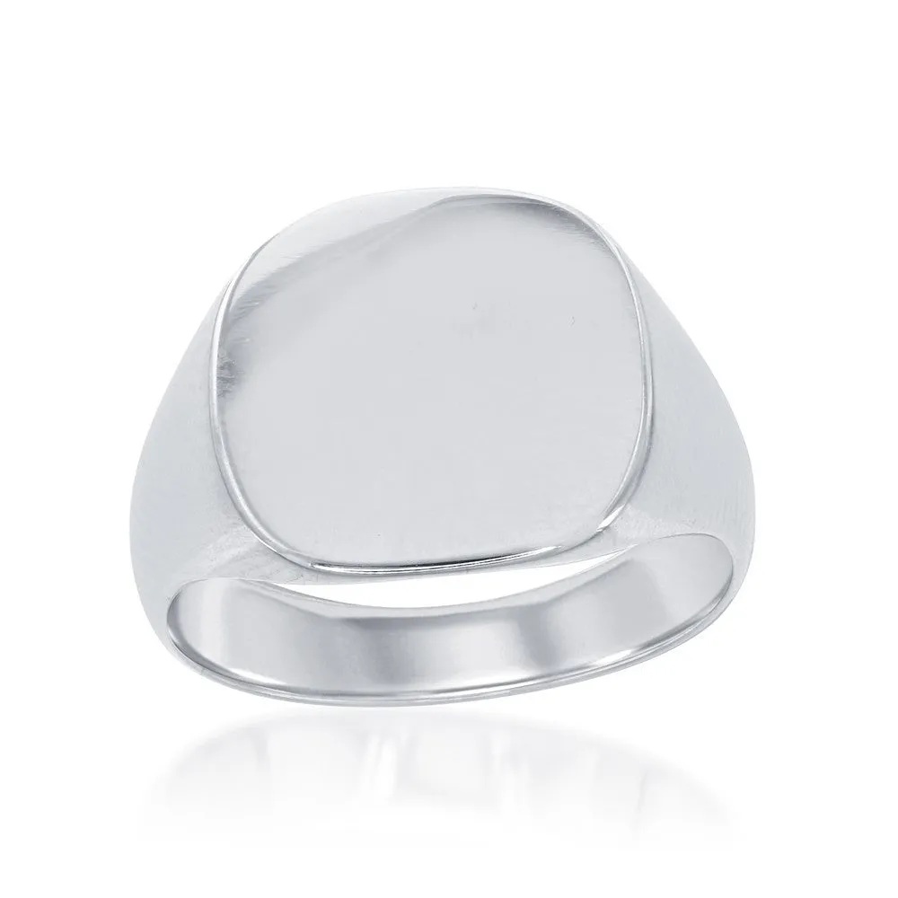 Classic Jewelry Sterling Silver Large Shiny Square Ring - W-1650