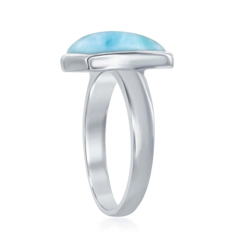 Classic Jewelry Sterling Silver Larimar Square Ring, Size 9