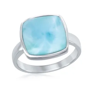 Classic Jewelry Sterling Silver Larimar Square Ring, Size 9