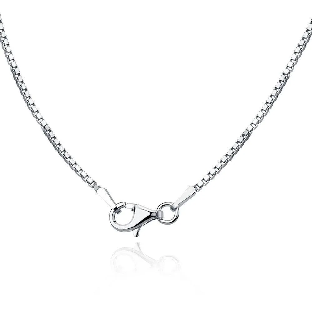 Classic Jewelry Sterling Silver Rhodium Plated 1.3mm Rhodium Box Chain, 20"
