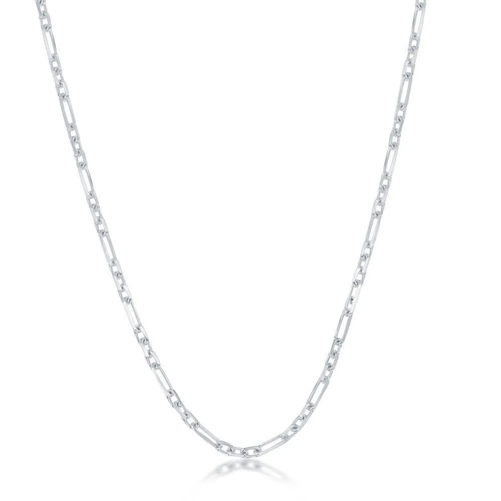 Classic Jewelry Sterling Silver Rhodium Plated 2mm Anchor Chain, 24"