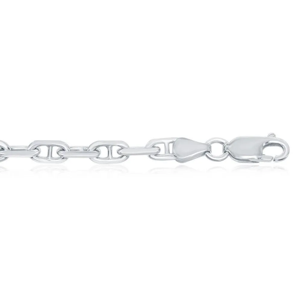 Classic Jewelry Sterling Silver Rhodium Plated 4.6mm Anchor Marina Chain, 20"