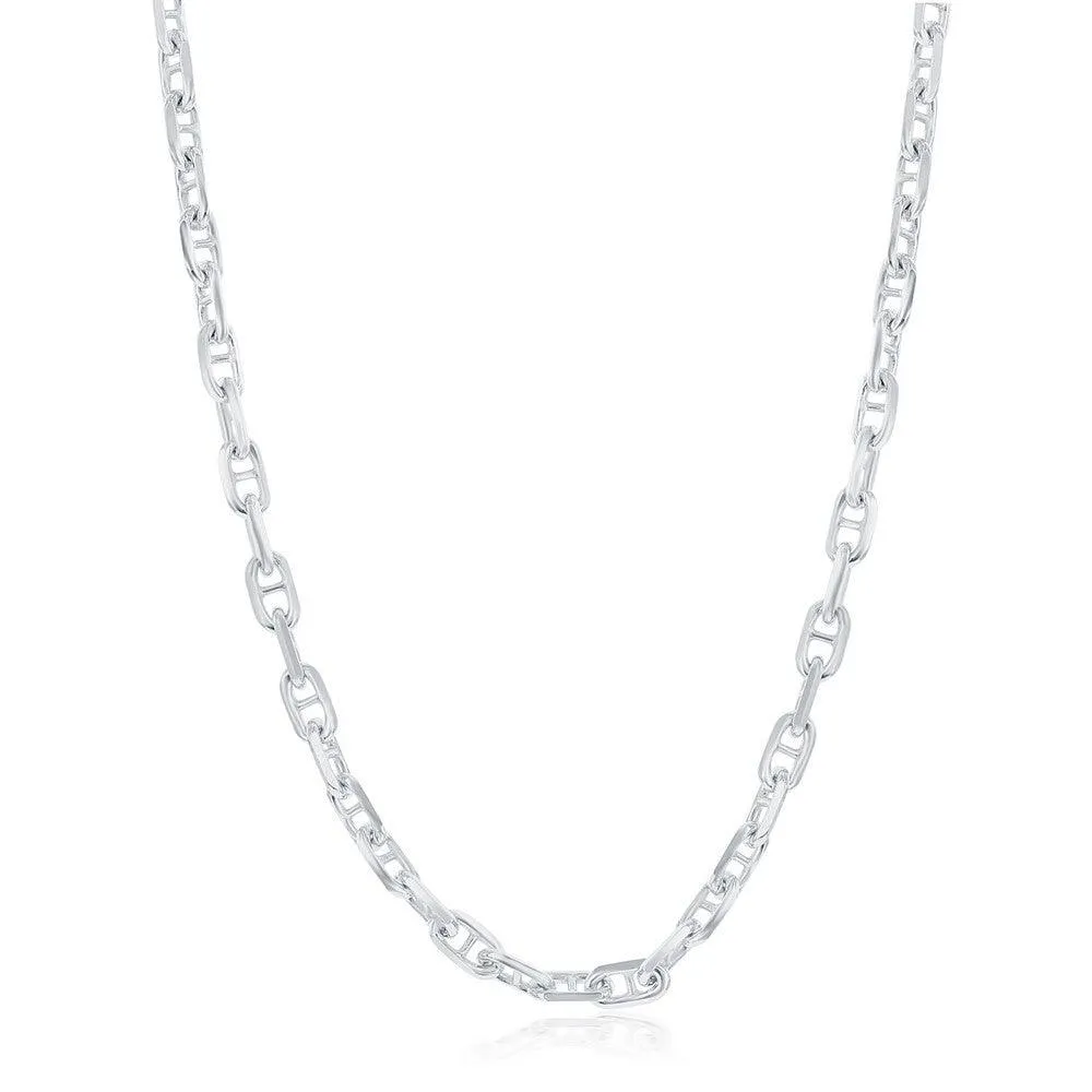 Classic Jewelry Sterling Silver Rhodium Plated 4.6mm Anchor Marina Chain, 20"