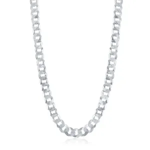 Classic Jewelry Sterling Silver Rhodium Plated 7.85mm Cuban Chain, 20"