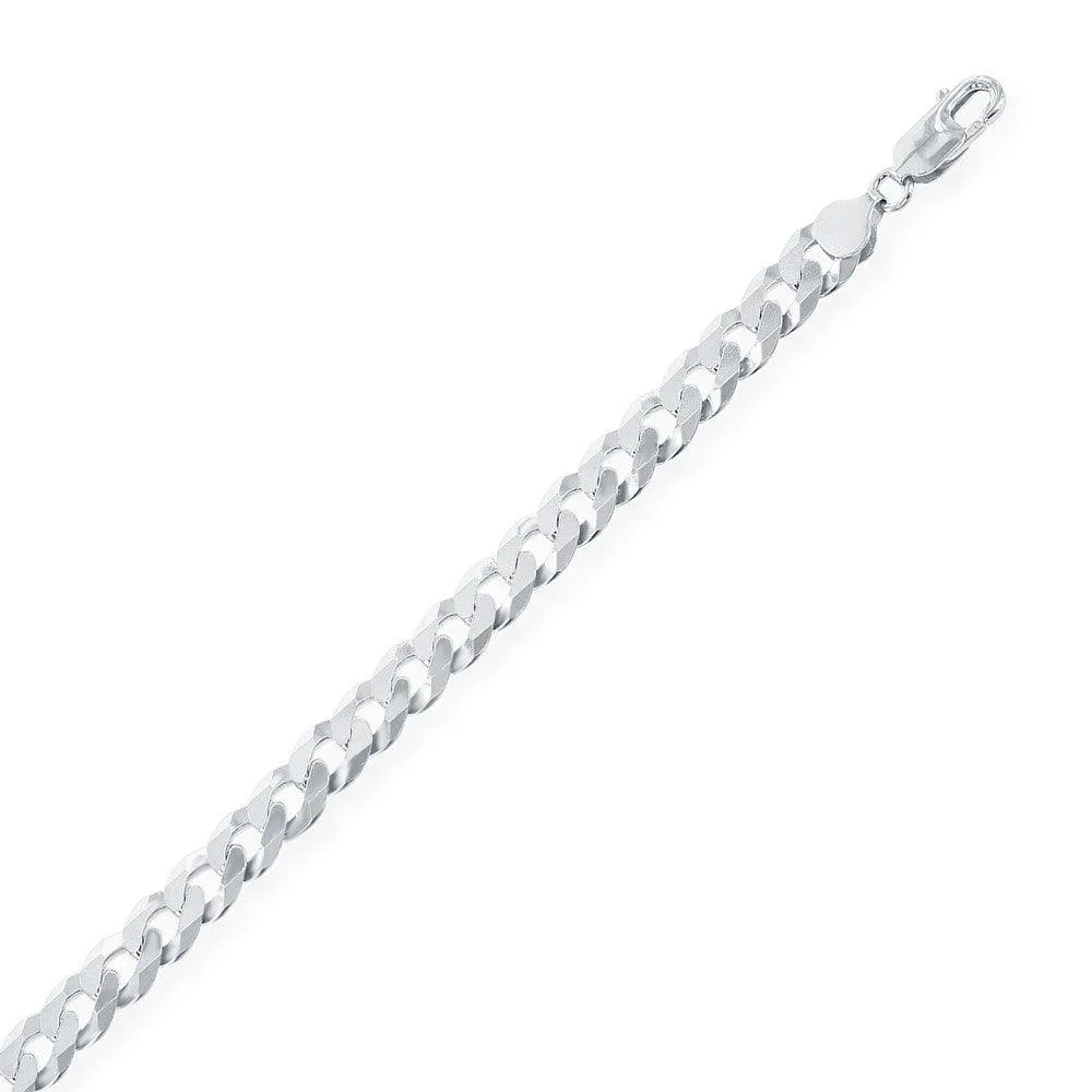 Classic Jewelry Sterling Silver Rhodium Plated 7.85mm Cuban Chain, 20"