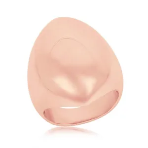 Classic Jewelry Sterling Silver Rose Gold Plated Large Oval Ring, Size 9