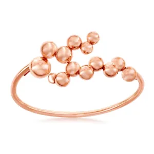 Classic Jewelry Sterling Silver Rose Gold Plated Multi Bead Bangle