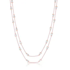 Classic Jewelry Sterling Silver Rose GP Diamond-Cut Cone Shaped Beads Chain