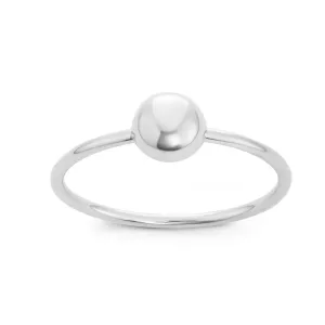 Classic Jewelry Sterling Silver Small Shiny Bead Ring - W-1540