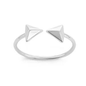 Classic Jewelry Sterling Silver Small Shiny Double Ended Arrow Ring - W-1539