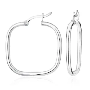 Classic Jewelry Sterling Silver Small Square Hoop Earrings, 2 x 26 mm