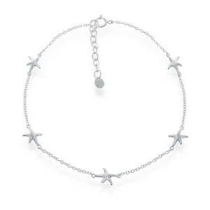 Classic Jewelry Sterling Silver Starfish Anklet