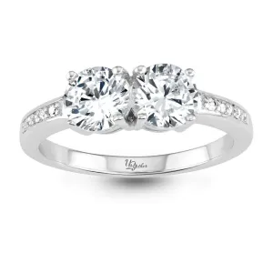 Classic Jewelry Sterling Silver Us2gether 6mm Two-Stone Round CZ Ring - W-1665