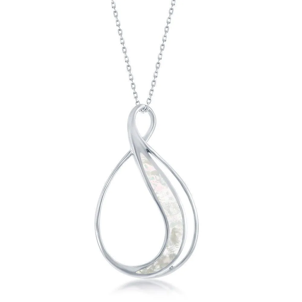 Classic Jewelry Sterling Silver White MOP Pear Shaped Pendant