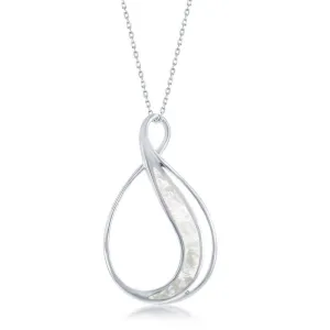 Classic Jewelry Sterling Silver White MOP Pear Shaped Pendant