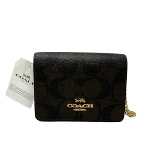 Coach Bags Mini Wallet On A Chain In Signature Canvas Designer By Coach, Size: Small