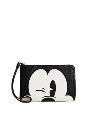 Coach Disney X Coach Corner Zip Wristlet With Wink Mickey Mouse Coach Bags
