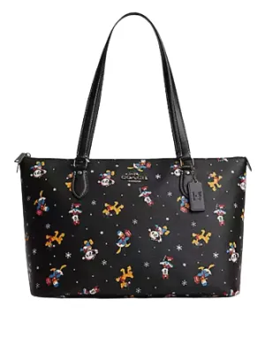 Coach Disney X Coach Gallery Tote With Holiday Print Coach Bags