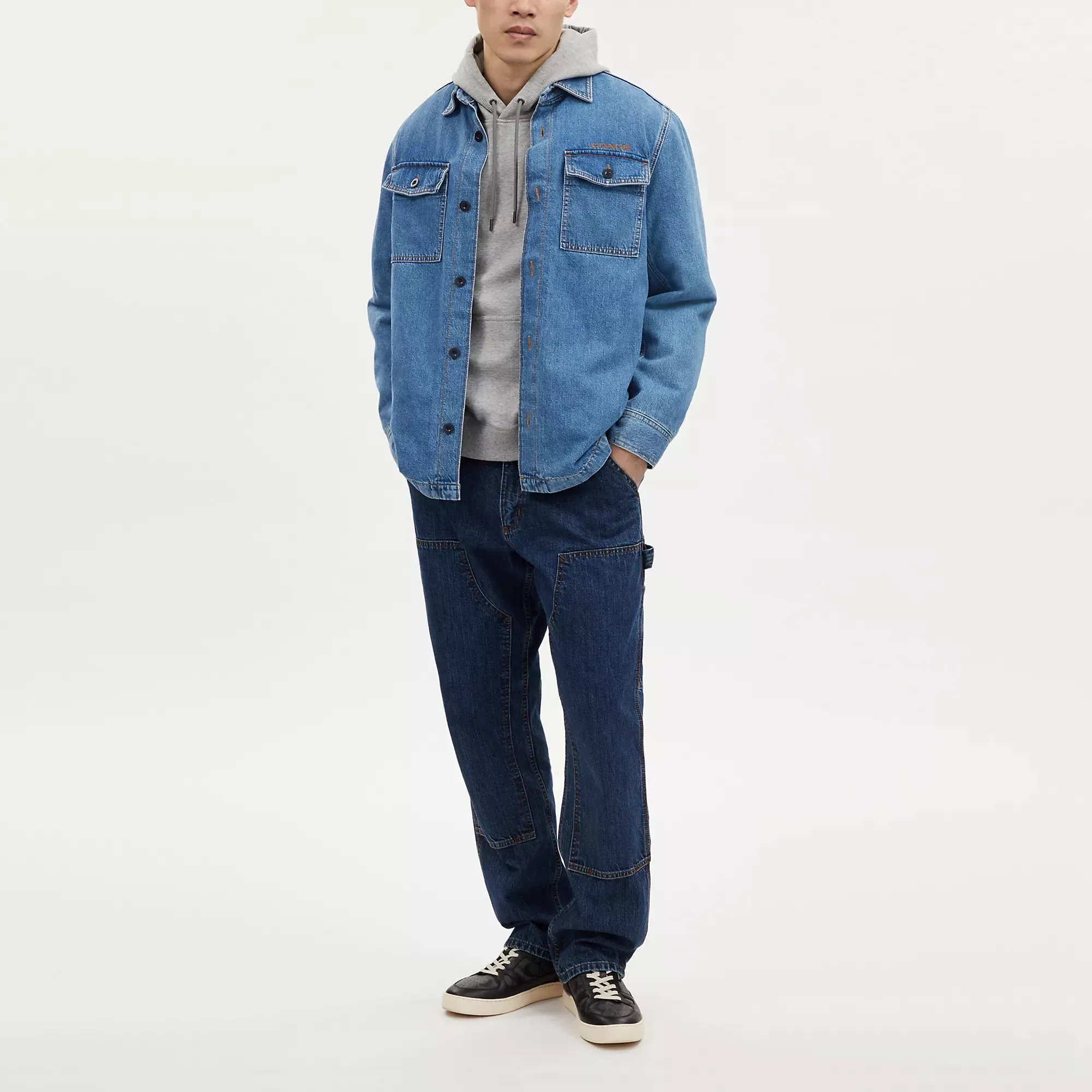 Coach Outlet Denim Overshirt COACH Outlet Bags