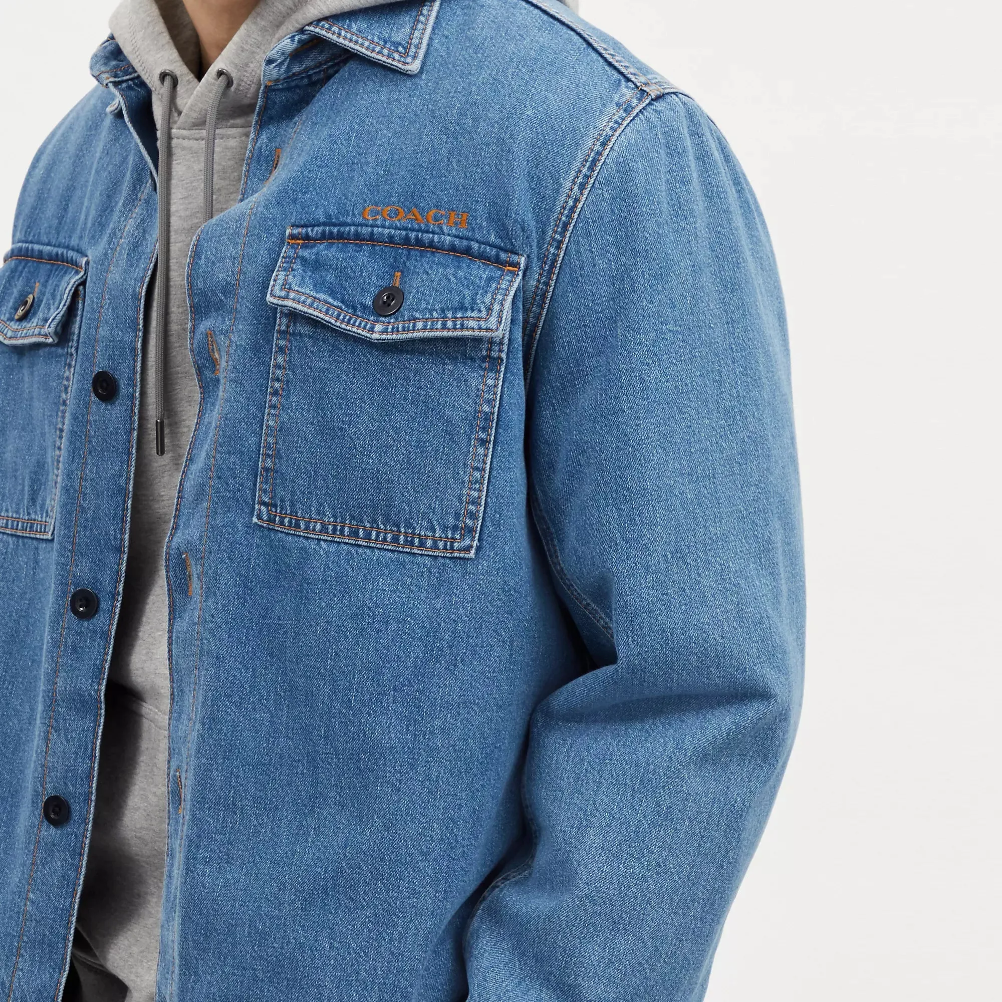 Coach Outlet Denim Overshirt COACH Outlet Bags