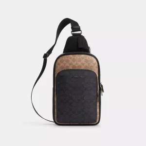 Coach Outlet Ethan Pack In Blocked Signature Canvas COACH Outlet Bags