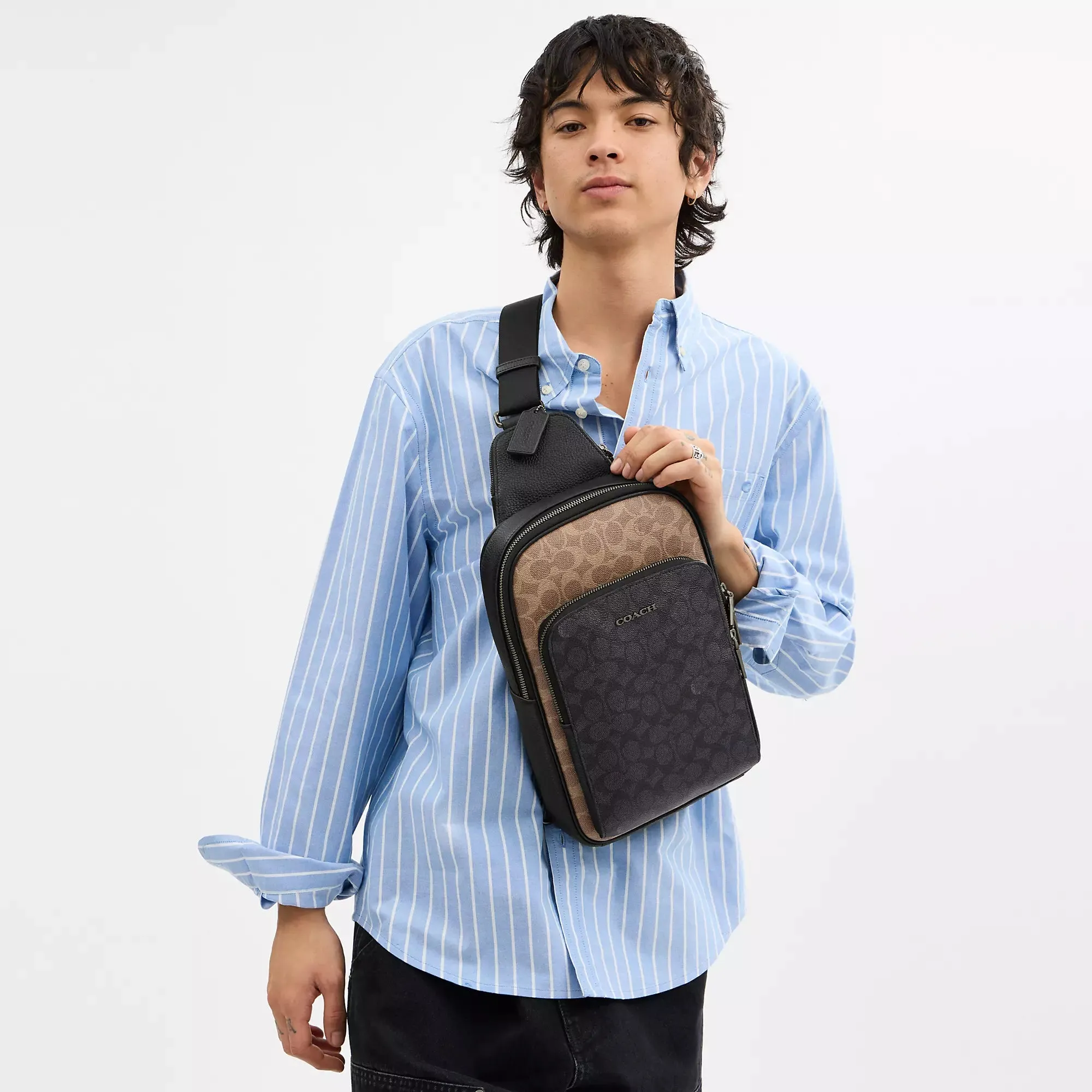 Coach Outlet Ethan Pack In Blocked Signature Canvas COACH Outlet Bags