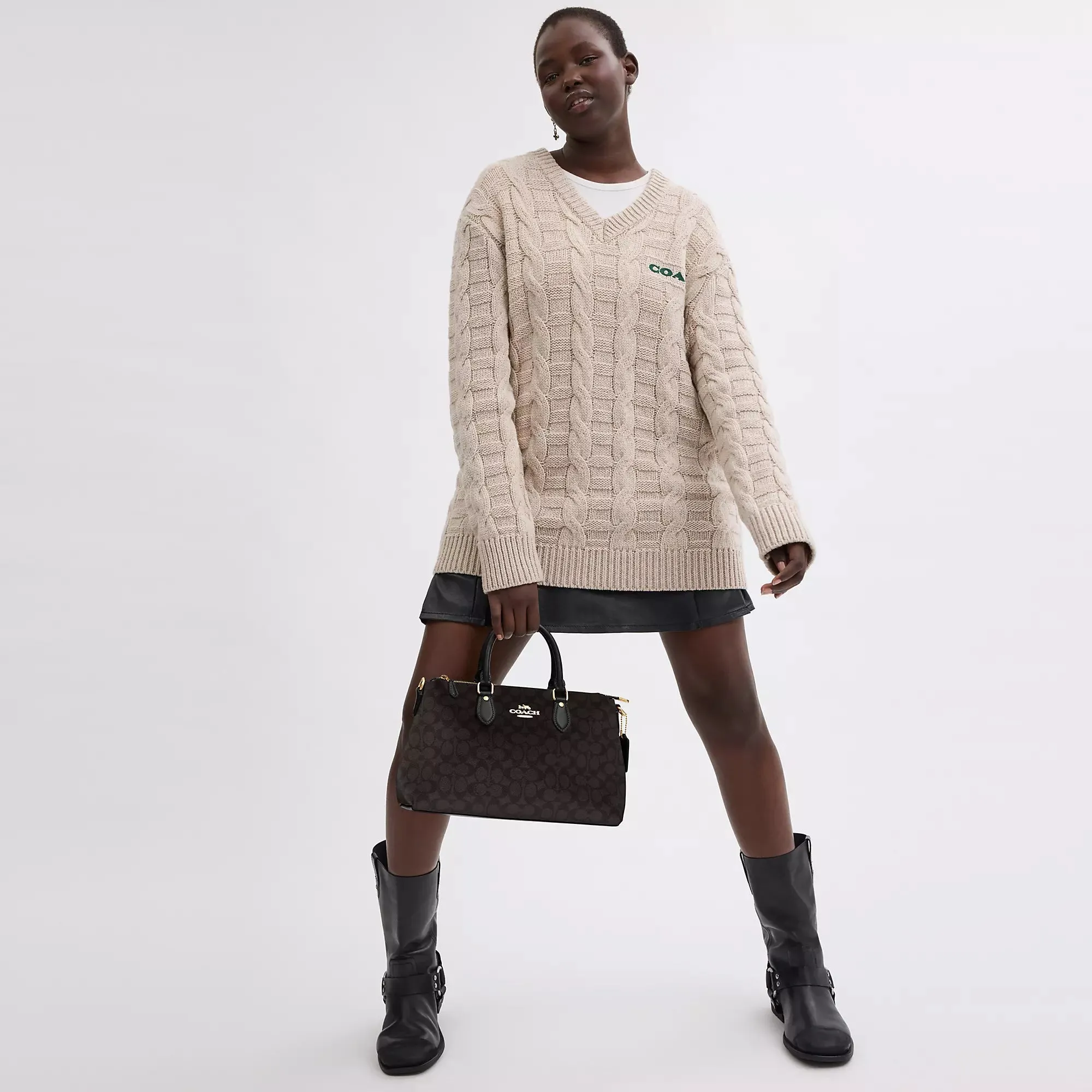 Coach Outlet Georgia Satchel Bag In Signature Canvas COACH Outlet Bags