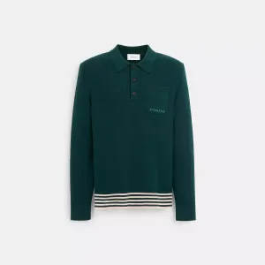 Coach Outlet Long Sleeve Knit Polo COACH Outlet Bags