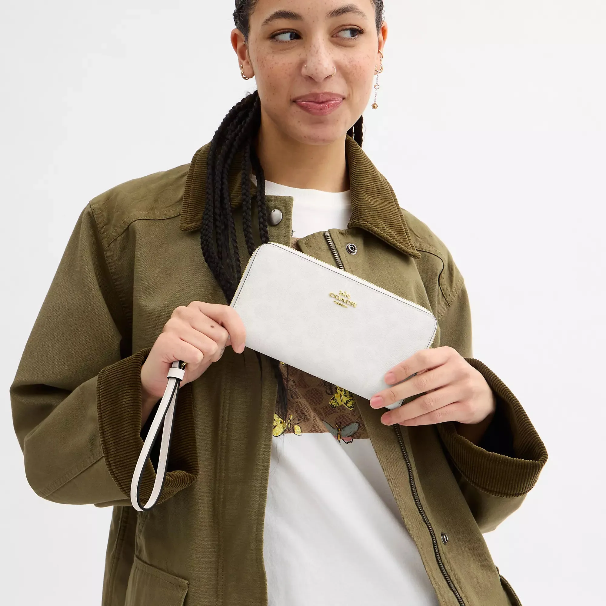 Coach Outlet Long Zip Around Wallet In Signature Canvas COACH Outlet Bags