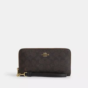Coach Outlet Long Zip Around Wallet In Signature Canvas COACH Outlet Bags