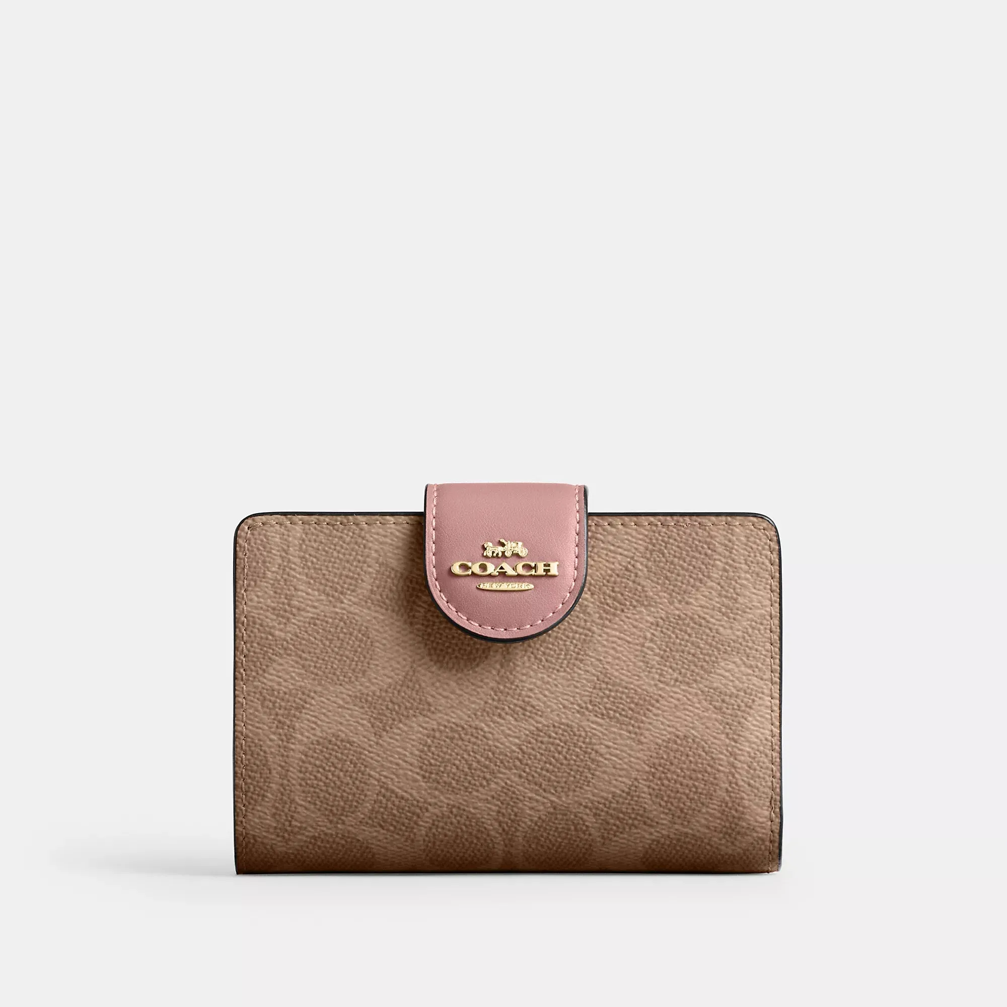 Coach Outlet Medium Corner Zip Wallet In Signature Canvas COACH Outlet Bags