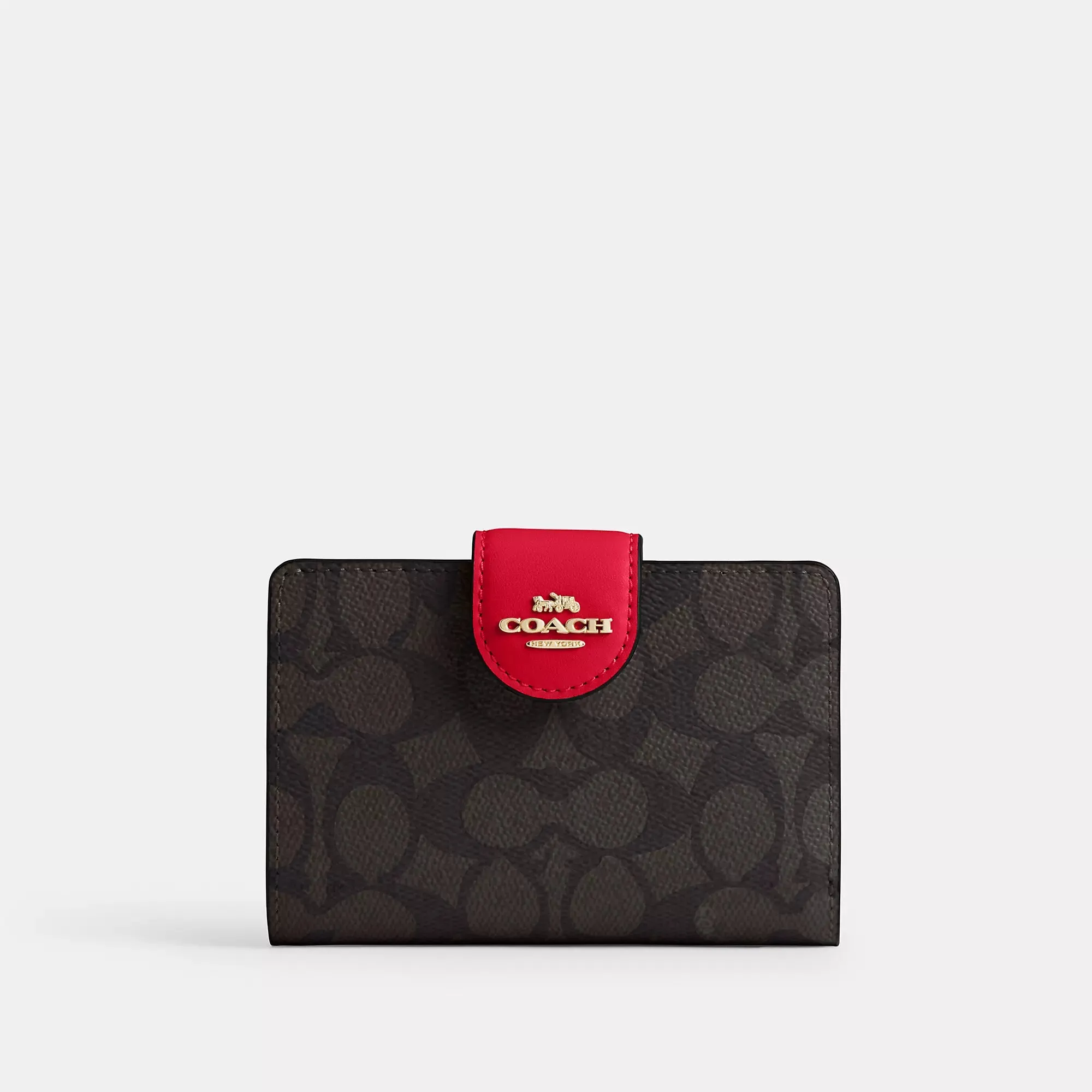 Coach Outlet Medium Corner Zip Wallet In Signature Canvas COACH Outlet Bags