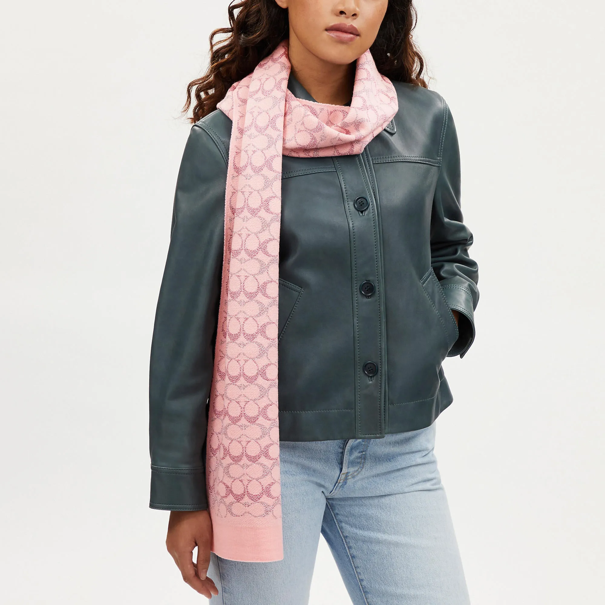 Coach Outlet Signature Metallic Knit Scarf COACH Outlet Bags