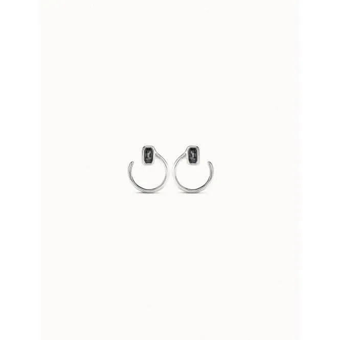Cobra Grey Faceted Crystal Earrings PEN0787NGRMTL0U Unode50 Jewelry And Accessories