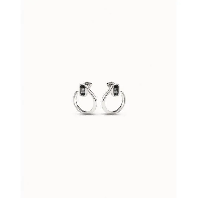 Cobra Grey Faceted Crystal Earrings PEN0787NGRMTL0U Unode50 Jewelry And Accessories