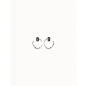 Cobra Grey Faceted Crystal Earrings PEN0787NGRMTL0U Unode50 Jewelry And Accessories