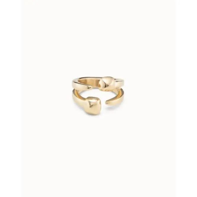 Connected Golden Metal Ring Unode50 Jewelry And Accessories