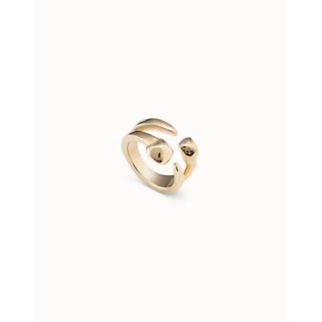 Connected Golden Metal Ring Unode50 Jewelry And Accessories