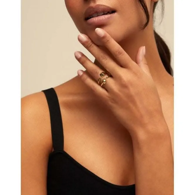 Connected Golden Metal Ring Unode50 Jewelry And Accessories