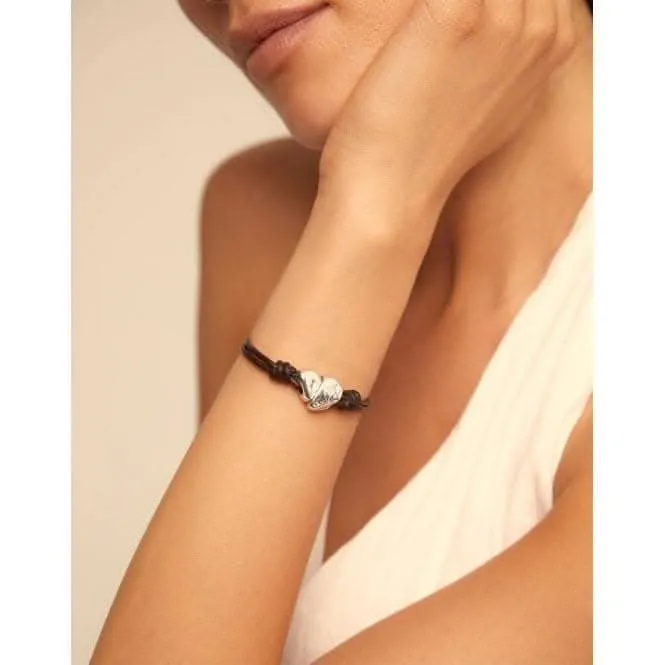Cupid Silver Leather Bracelet Unode50 Jewelry And Accessories