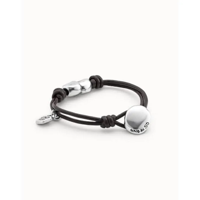 Cupid Silver Leather Bracelet Unode50 Jewelry And Accessories